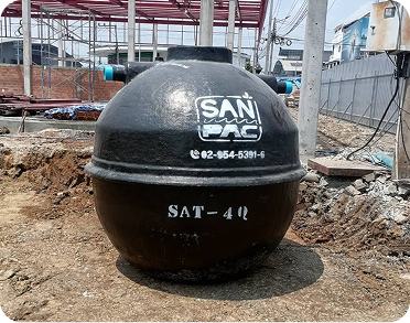 ถังบำบัดน้ำเสียไฟเบอร์กลาส FRP ทรงตั้ง 6