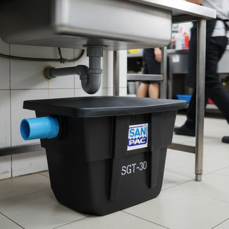 ถังดักไขมัน PE แบบวางใต้ซิงค์